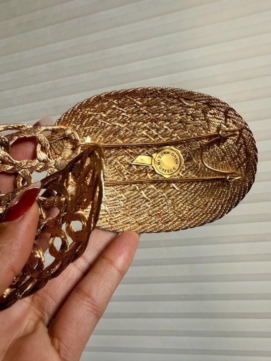 Vintage Handmade Greece Gold Woven Statement Belt main image 4